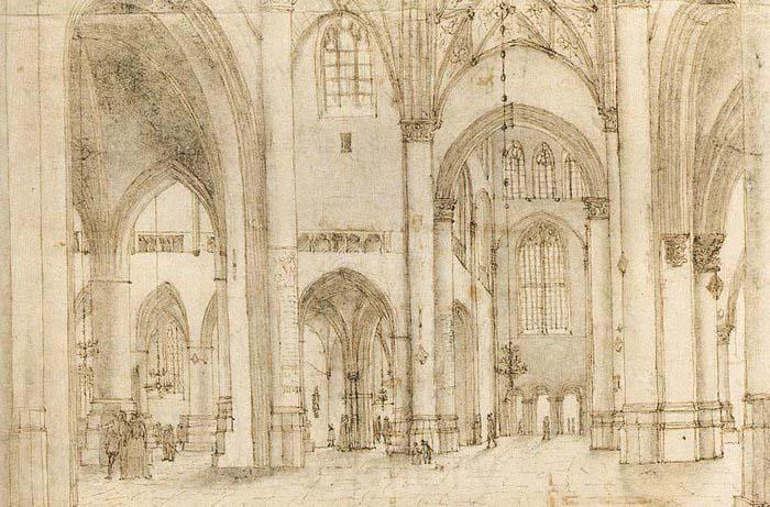 unknow artist Interior of St Bavo s Church in Haarlem